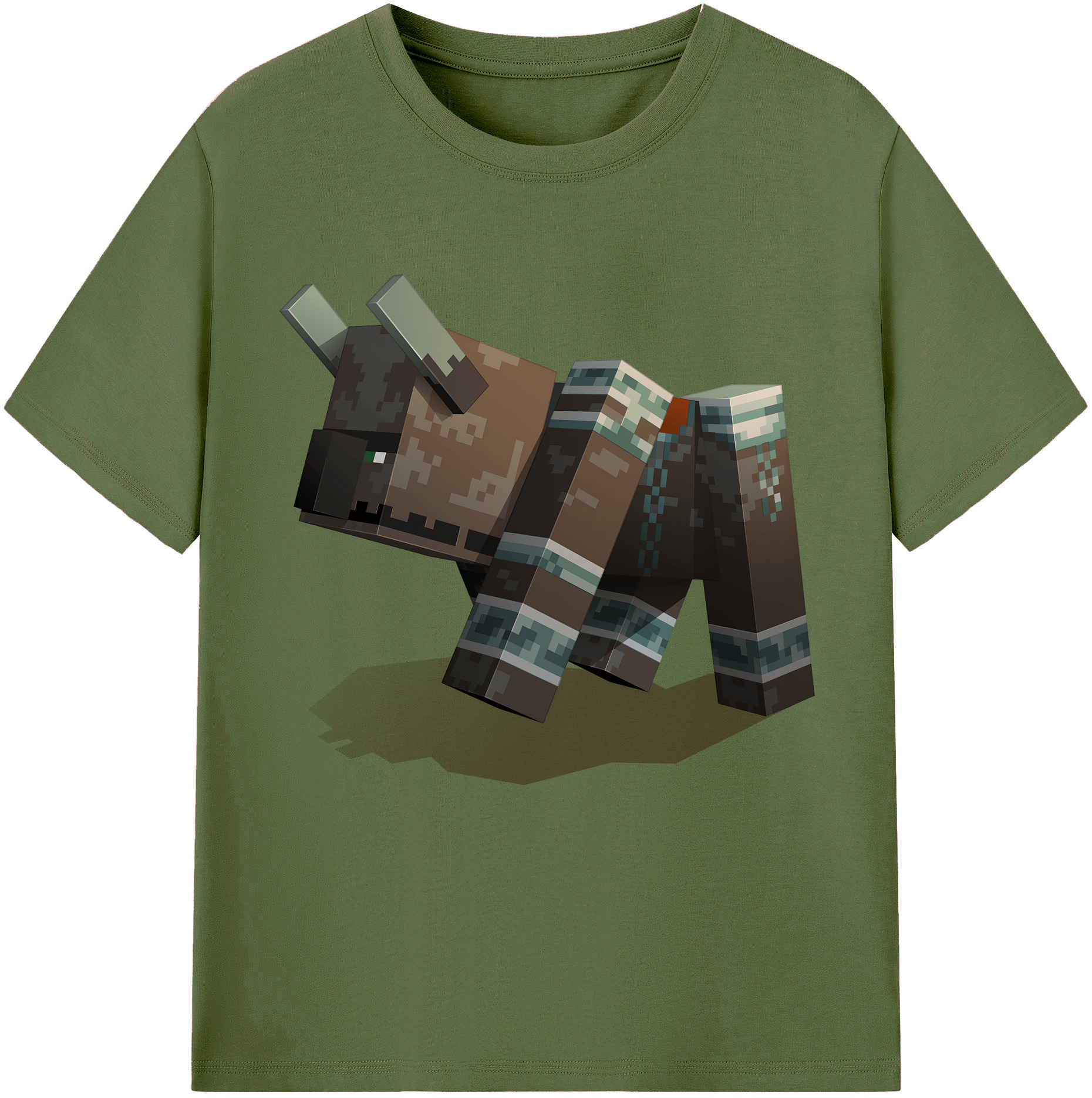 （画像用） マインクラフト ブロックの世界 Minecraft MC Block world 綿100％半袖Tシャツ（フロントプリント）